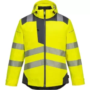 Image of Portwest PW3 Hi Vis Winter Rain Jacket Yellow / Grey 2XL