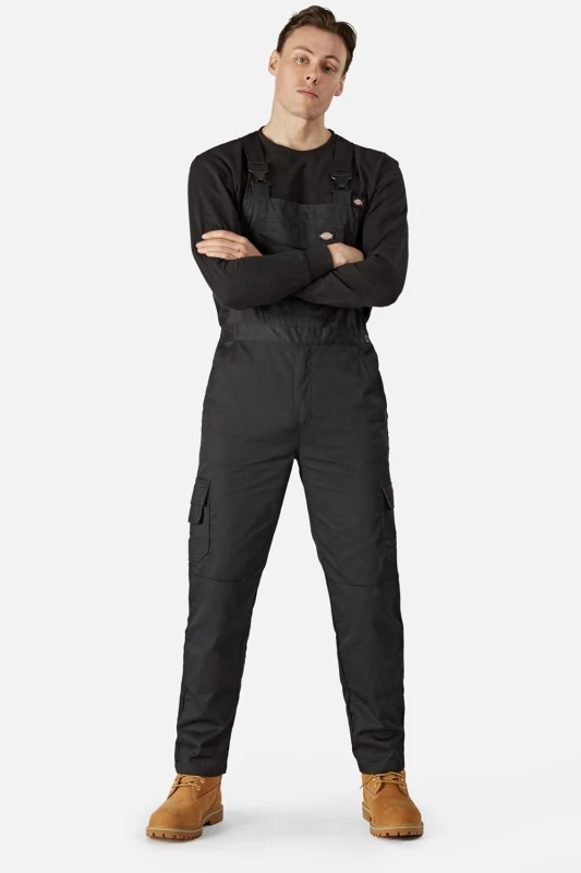 Image of Dickies Mens Everyday Bib And Brace Coverall Overall Extra Large Black DIC023-BLKII-XL