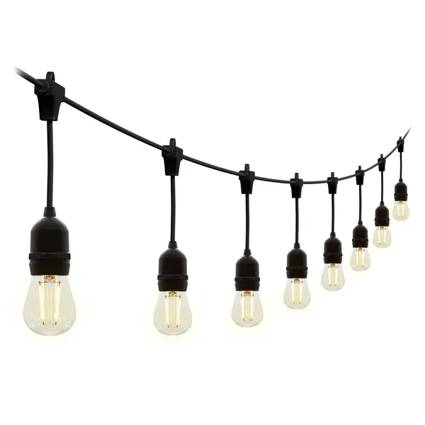 Image of 4lite Festoon Lighting Outdoor String Lamps with E27 Screw Warm White LED Bulbs