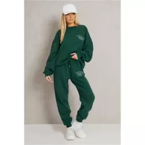 Image of I Saw It First Forest Green Unisex Heavyweight Embroidered Fleeceback Sweatshirt - Green