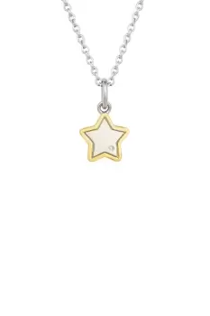 image of Recycled Sterling Silver & Gold Plating Diamond Star Necklace