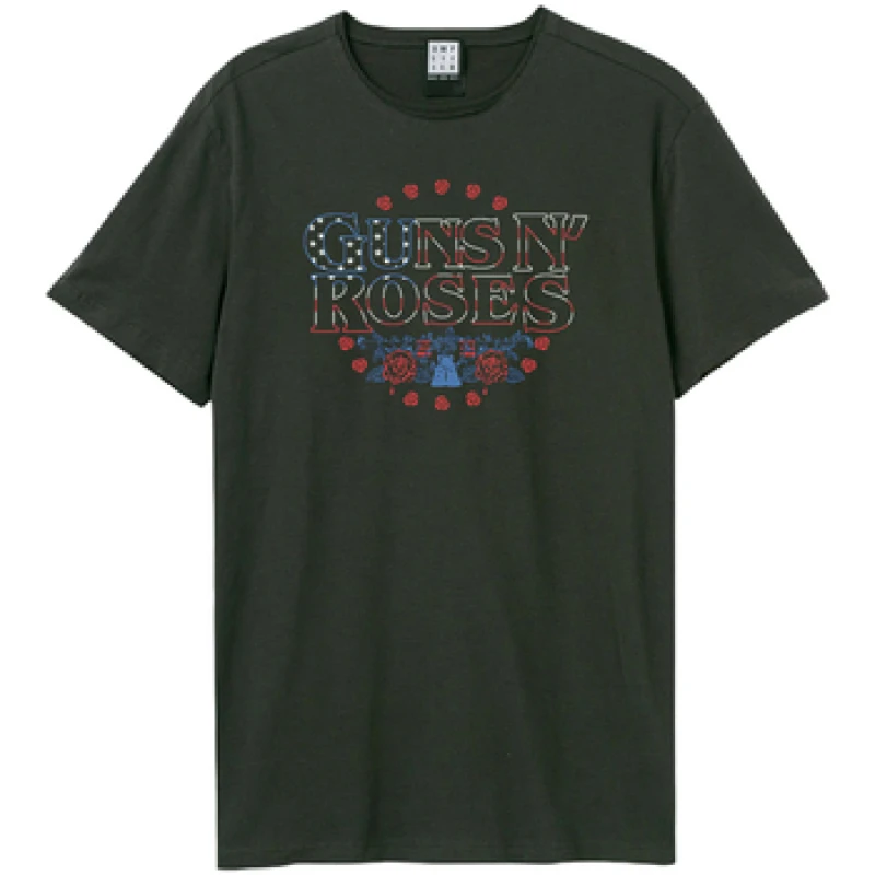 Image of Amplified Amplified Men Stars And Stripes Guns N Roses T-Shirt in Charcoal Size: X-Small Charcoal XS Male 5063750999715