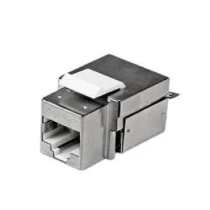 image of StarTech.com Shielded Cat 6a Keystone Jack - RJ45 Ethernet Cat6a Wall Jack White - 110 Type