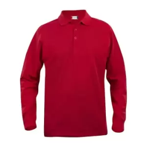 Image of Clique Mens Classic Lincoln Long-Sleeved Polo Shirt (L) (Red)