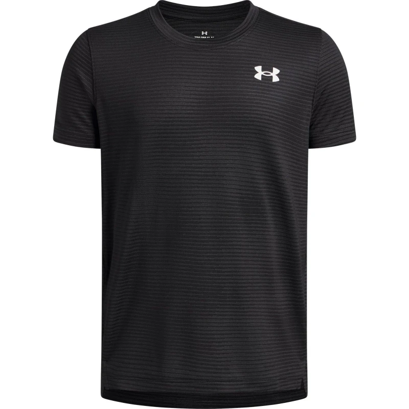Image of Under Armour Kids Tech Vent Jacquard Short Sleeve Performance Gym Top Black/White male 11-12 (L)