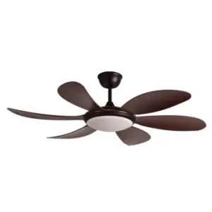 Tanik DC LED 6 Blade Ceiling Fan CCT Brown