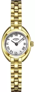 image of Rotary Watch Ladies Gold Plated Bracelet - White