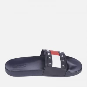 Image of Tommy Jeans Mens Flag Pool Slide Sandals - Twilight Navy - UK 9