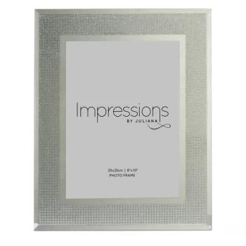 image of 8" x 10" - Impressions Silver Glitter Crystal Photo Frame