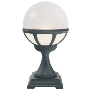 Image of 1 Light Outdoor Pedestal Light Black, Opal IP54, E27