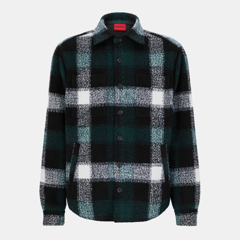 Image of Hugo Mens Egriso Overshirt Dark Green 302 male S