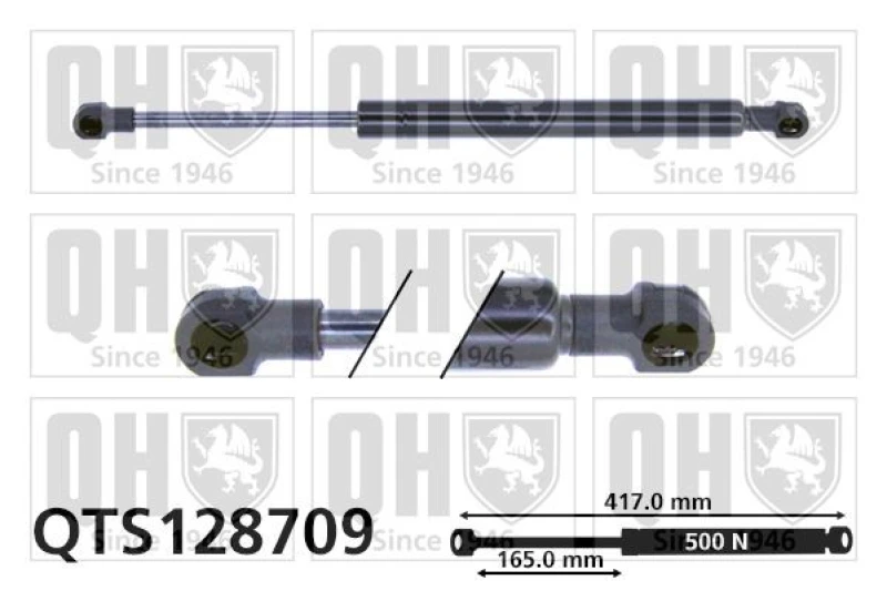 Image of QUINTON HAZELL Tailgate strut QUINTON HAZELL QTS128709