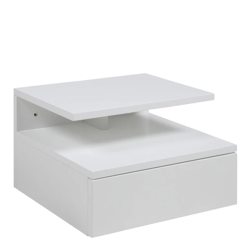 Image of Furniture To Go Ashlan Bedside Table With 1 Drawer In White