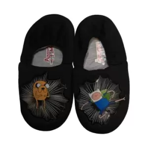 image of Adventure Time Boys Jake And Finn Slippers (2 UK) (Black)