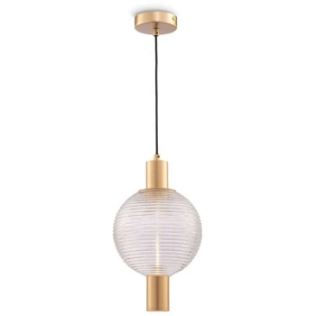 image of Maytoni Modern - Rueca Modern Rueca Brass Pendant Ceiling Light Glass Shade