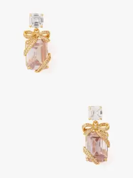 image of Kate Spade Drop Earrings, Clear/Gold, One Size