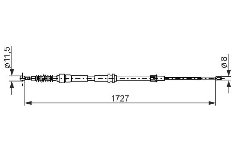 Image of Handbrake cable Bosch 1 987 482 872