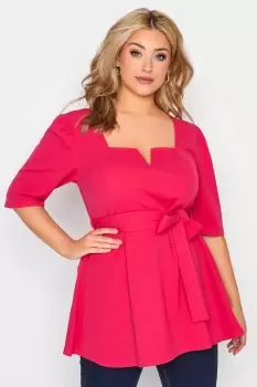 Image of Puff Sleeve Peplum Top