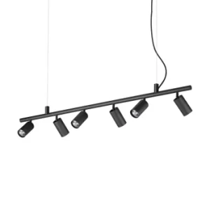 Dynamite Indoor Spotlight Ceiling Pendant Lamp 6 Lights Black, GU10