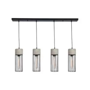 image of Larissa Ayios Line Bar Light 4 Bar Light Concrete Steel Black