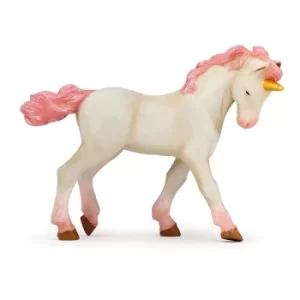 image of PAPO The Enchanted World Young Unicorn Toy Figure, Three Years or Above, White/Pink (39078)