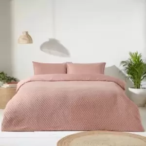 Image of The Linen Yard Tufted Polka Dot Duvet Cover Set (Single) (Blush)