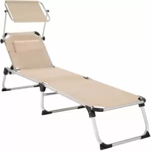 image of Tectake Sun Lounger Lorella Cream