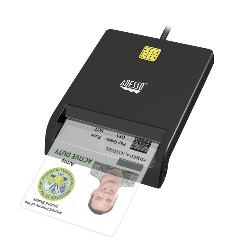 Image of Adesso - Contact - CableUSB 2.0 - TAA Compliant SCR-100 SCR100 smart c