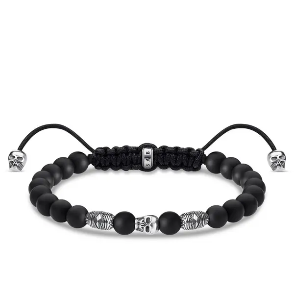 Image of Thomas Sabo Sterling Silver Sterling Silver Black Skulls Bracelet A194