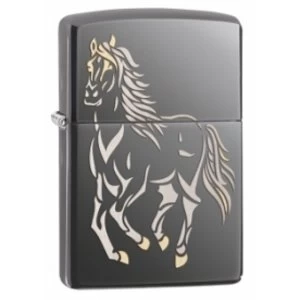 Image of Zippo Running Horse Black Ice Windproof Lighter