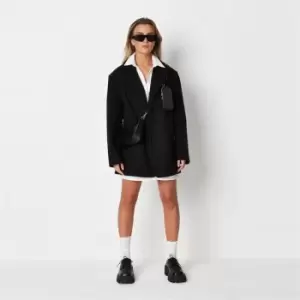 image of Missguided Os Blazer Coat - Black