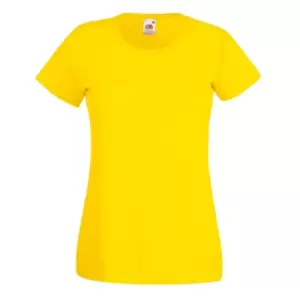 Image of Fruit Of The Loom Ladies/Womens Lady-Fit Valueweight Short Sleeve T-Shirt (2XL) (Yellow)