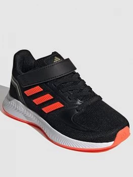 Image of adidas Kids Unisex Runfalcon 2.0 Trainers - Black/Red, Size 10