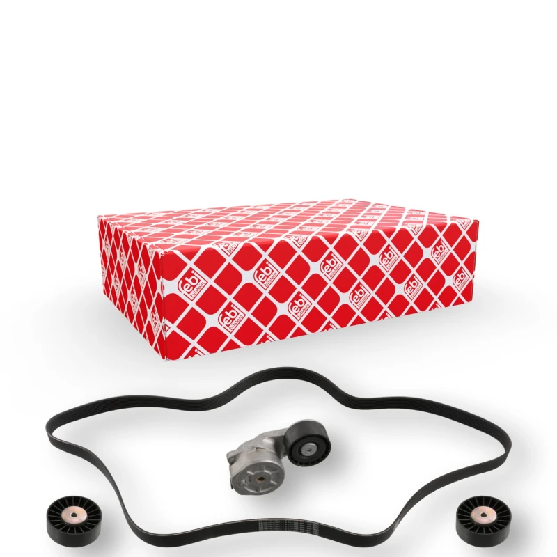 Image of FEBI BILSTEIN 32402 V-ribbed belt set with belt tensioner for V-ribbed belt V-Ribbed Belt Set (542)