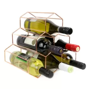 6 Bottle Wine Rack in Rose Gold M&amp;W