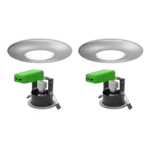 Image of 4lite WiZ Chrome Smart Downlight with LED IP65 GU10 WiFi & Bluetooth - Twin Pack