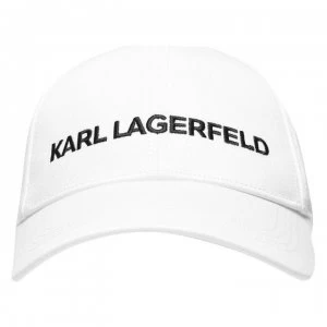 image of Karl Lagerfeld Logo Cap - White A100