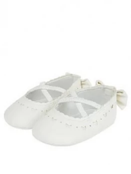 Image of Monsoon Baby Girls Butterfly Shimmer Cutwork Bootie - Ivory, Size 3-6 Months