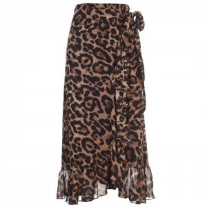 image of Bardot Leopard Wrap Skirt - BOLD LEOPARD