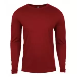 Image of Next Level Mens Long-Sleeved T-Shirt (S) (Dark Red)