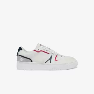 Lacoste Mens L001 Leather Trainers Size 10.5 UK White, Navy & Red