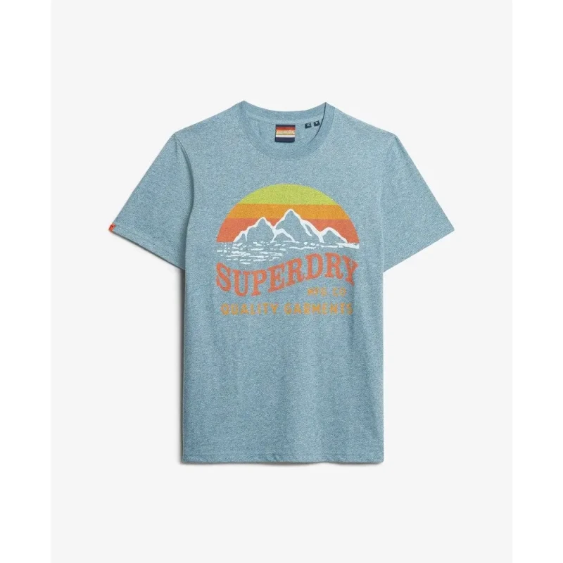 Image of Superdry Classic casual T-Shirt Superdry Great Bleu Male S