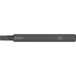 Image of Wera 840 S Hexagon Screwdriver Bit for Hand Impact Drivers Hex 4mm 70mm Pack of 1
