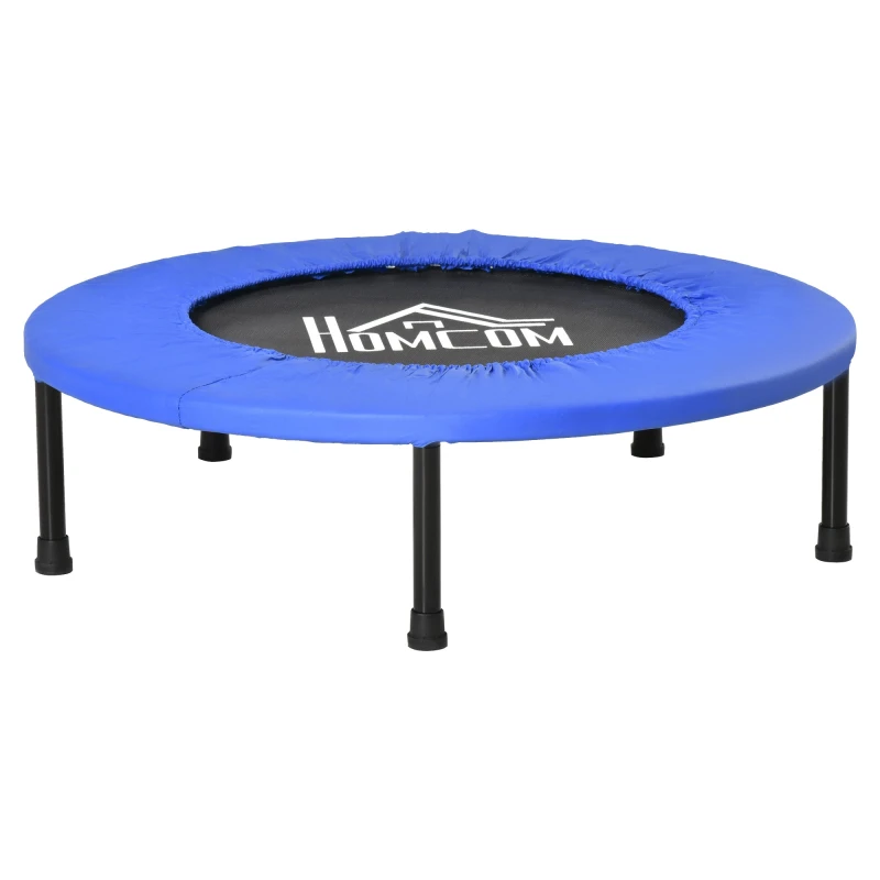 Image of HOMCOM HOMCOM 81cm Fitness Trampoline Exercise, Max Load 100 KG, Blue Black Blue One Size Unisex 5061025138890