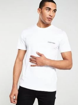Image of Calvin Klein Cotton Chest Logo T-Shirt - White, Size S, Men