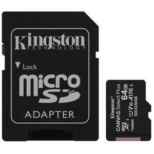 Image of Kingston Canvas Select Plus 64GB Micro SD UHS-I (U1) Flash Card with Adapter