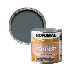 image of Ronseal Interior Graphite Satin Varnish, 250Ml