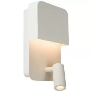 image of Lucide BOXER - Wall Light - LED - 1x10W 3000K - With USB charging point - White