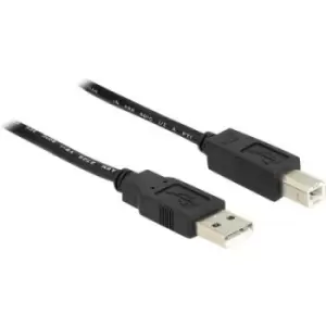 Image of Delock USB cable USB 2.0 USB-A plug, USB-B plug 20.00 m Black UL-approved 83557