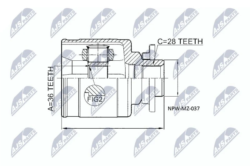 Image of NTY CV joint kit NTY NPW-MZ-037